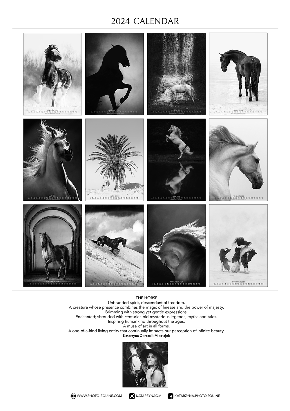 2024 HORSES CALENDAR  Katarzyna Okrzesik-Mikołajek EQUINE PHOTOGRAPHY